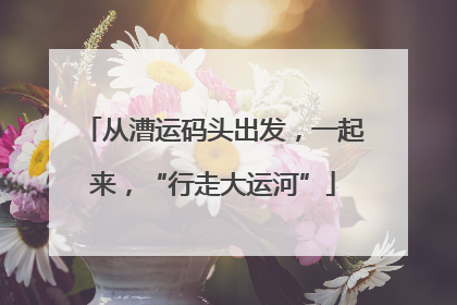 从漕运码头出发，一起来，“行走大运河”