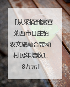 从采摘到露营 莱西市日庄镇农文旅融合带动村民年增收1.8万元