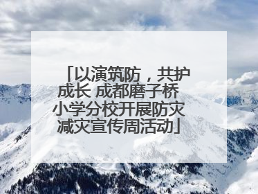 以演筑防，共护成长 成都磨子桥小学分校开展防灾减灾宣传周活动
