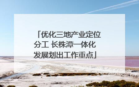 优化三地产业定位分工 长株潭一体化发展划出工作重点