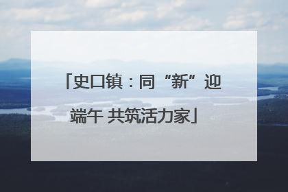 史口镇：同“新”迎端午 共筑活力家