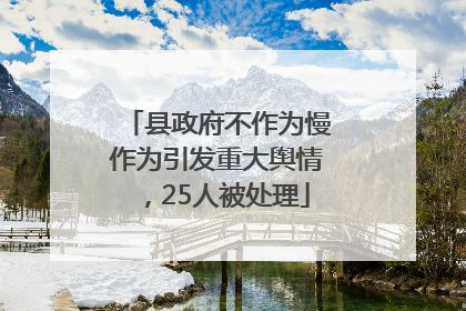 县政府不作为慢作为引发重大舆情，25人被处理