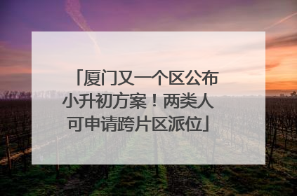 厦门又一个区公布小升初方案！两类人可申请跨片区派位