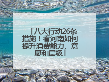 八大行动26条措施！看河南如何提升消费能力、意愿和层级