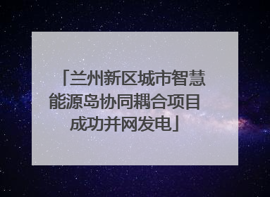 兰州新区城市智慧能源岛协同耦合项目成功并网发电