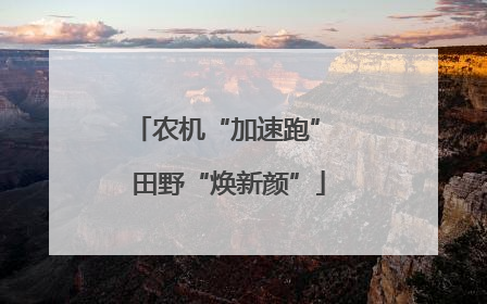 农机“加速跑” 田野“焕新颜”