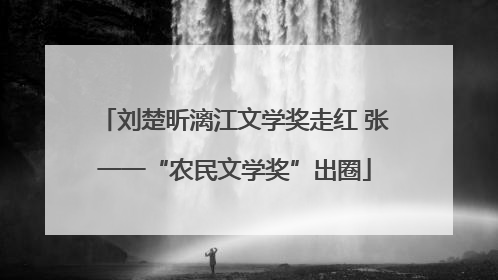 刘楚昕漓江文学奖走红 张一一“农民文学奖”出圈