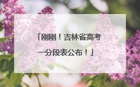 刚刚！吉林省高考一分段表公布！