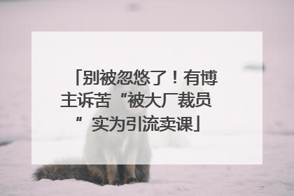 别被忽悠了！有博主诉苦“被大厂裁员”实为引流卖课