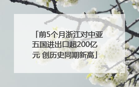前5个月浙江对中亚五国进出口超200亿元 创历史同期新高