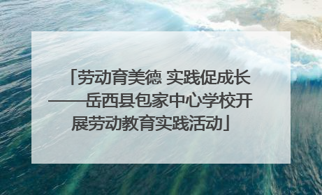 劳动育美德 实践促成长——岳西县包家中心学校开展劳动教育实践活动