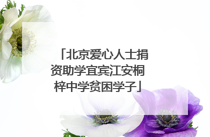 北京爱心人士捐资助学宜宾江安桐梓中学贫困学子