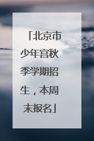 北京市少年宫秋季学期招生，本周末报名