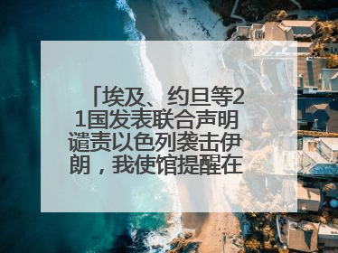 埃及、约旦等21国发表联合声明谴责以色列袭击伊朗，我使馆提醒在以中国公民尽快陆路离境