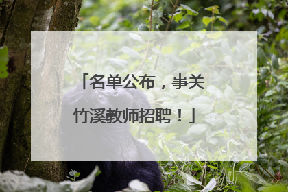 名单公布，事关竹溪教师招聘！