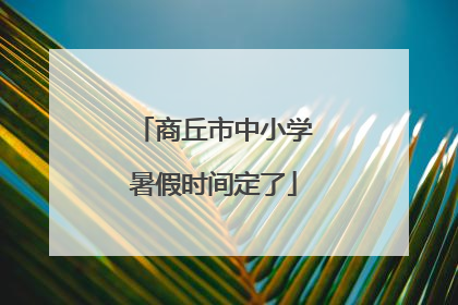 商丘市中小学暑假时间定了