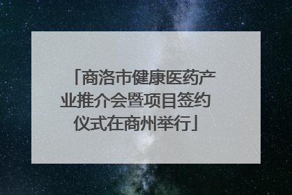 商洛市健康医药产业推介会暨项目签约仪式在商州举行