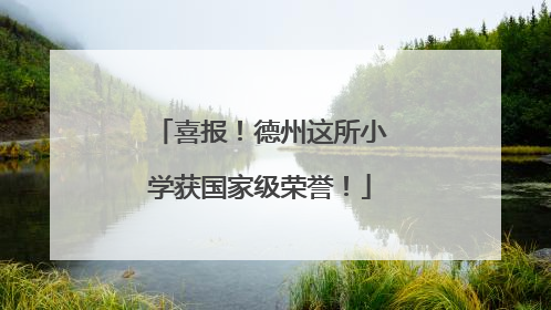 喜报！德州这所小学获国家级荣誉！