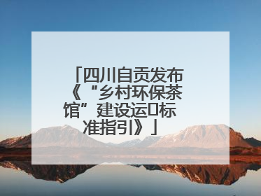 四川自贡发布《“乡村环保茶馆”建设运⾏标准指引》