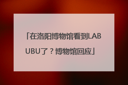 在洛阳博物馆看到LABUBU了？博物馆回应