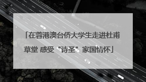 在蓉港澳台侨大学生走进杜甫草堂 感受“诗圣”家国情怀