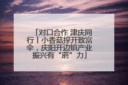 对口合作 津庆同行丨小香菇撑开致富伞，庆阳开边镇产业振兴有“蘑”力