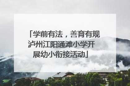 学前有法，善育有规 泸州江阳通滩小学开展幼小衔接活动