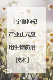 宁夏枸杞产业正式应用生物防治技术