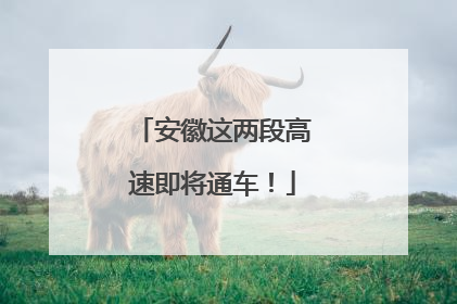 安徽这两段高速即将通车！