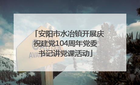 安阳市水冶镇开展庆祝建党104周年党委书记讲党课活动