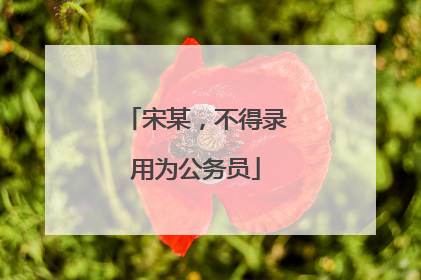 宋某，不得录用为公务员