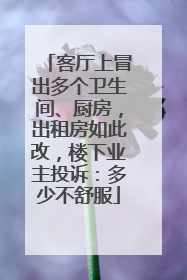 客厅上冒出多个卫生间、厨房，出租房如此改，楼下业主投诉：多少不舒服