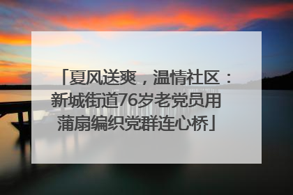 夏风送爽，温情社区：新城街道76岁老党员用蒲扇编织党群连心桥