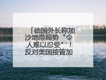 德国外长称加沙地带局势“令人难以忍受”！反对美国接管加沙地带的想法