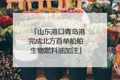 山东港口青岛港完成北方首单船舶生物燃料油加注