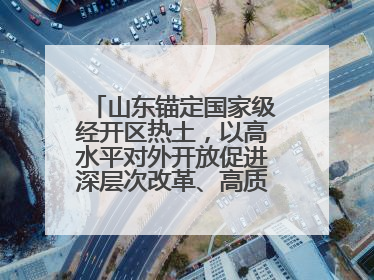 山东锚定国家级经开区热土，以高水平对外开放促进深层次改革、高质量发展