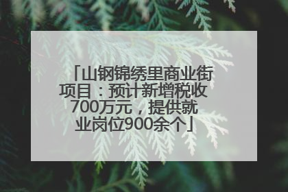 山钢锦绣里商业街项目：预计新增税收700万元，提供就业岗位900余个