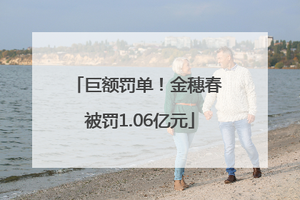 巨额罚单！金穗春被罚1.06亿元