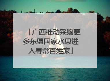 广西推动采购更多东盟国家水果进入寻常百姓家