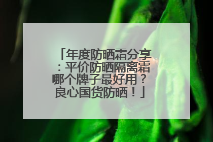 年度防晒霜分享：平价防晒隔离霜哪个牌子最好用？良心国货防晒！