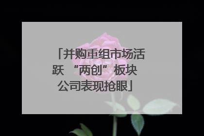 并购重组市场活跃 “两创”板块公司表现抢眼
