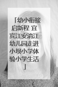 幼小衔接启新程 宜宾江安淯江幼儿园走进小坝小学体验小学生活