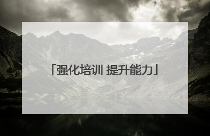 强化培训 提升能力