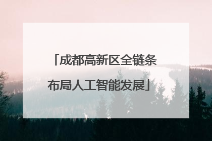 成都高新区全链条布局人工智能发展
