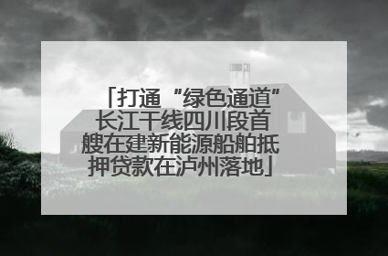 打通“绿色通道” 长江干线四川段首艘在建新能源船舶抵押贷款在泸州落地