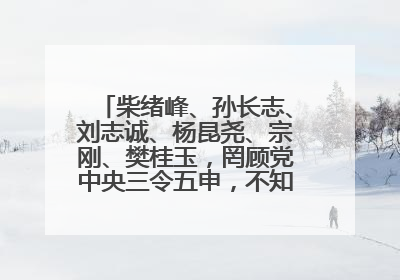 柴绪峰、孙长志、刘志诚、杨昆尧、宗刚、樊桂玉，罔顾党中央三令五申，不知敬畏、我行我素、肆意妄为！