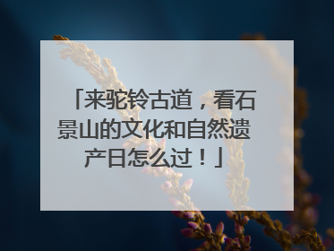 来驼铃古道，看石景山的文化和自然遗产日怎么过！