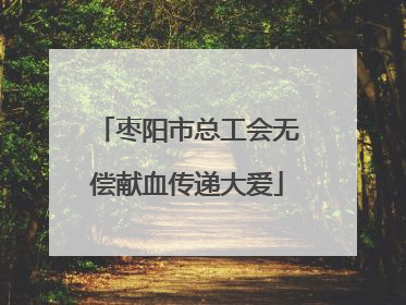 枣阳市总工会无偿献血传递大爱