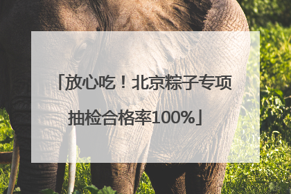 放心吃！北京粽子专项抽检合格率100%