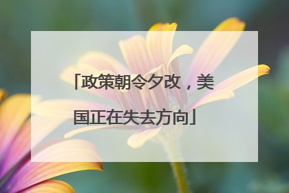 政策朝令夕改，美国正在失去方向